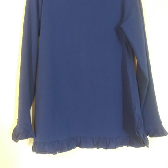 Isaac Mizrahi Live women's size S blue mock turtleneck top - Picture 3 of 14